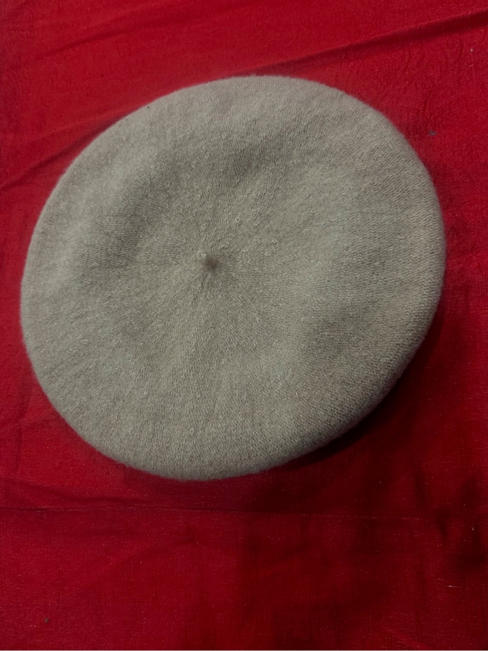 Classic Wool Beret in Light Taupe